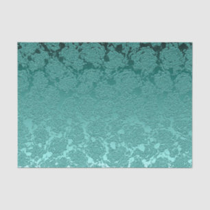 Floral Elegant Teal Green Modern Tissue Paper
