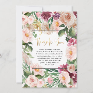 floral elegant thank you invitation