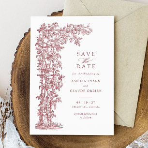 Floral Elegant Vintage Roses Trellis Wedding Invitation