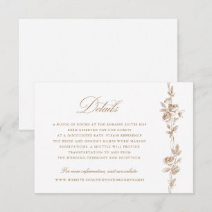 Floral Elegant Vintage Toile Wedding Details Invitation