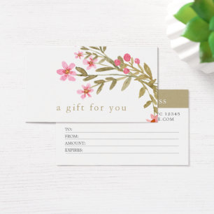 Floral Elegant Watercolor Beauty Gift Certificates