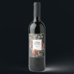 Floral Elegant Watercolor Merry Christmas Wishes Wine Label<br><div class="desc">Winter Wonderla Elegant Watercolor Merry Christmas Holiday Card</div>