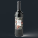 Floral Elegant Watercolor Merry Christmas Wishes Wine Label<br><div class="desc">Winter Wonderla Elegant Watercolor Merry Christmas Holiday Card</div>