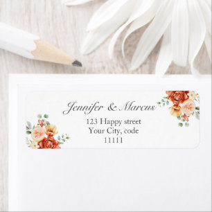 Floral Elegant Wedding Announcement Return Address Label