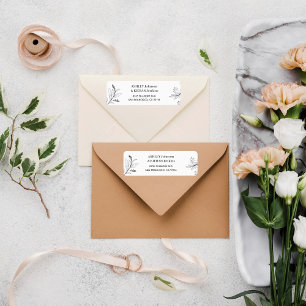 Floral Elegant Wedding return address Label