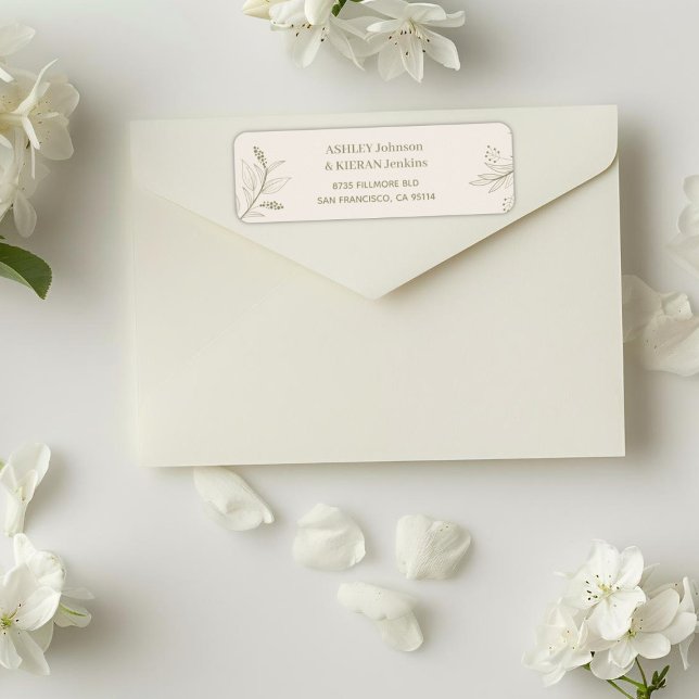 Floral Elegant Wedding return address  Label (Creator Uploaded)