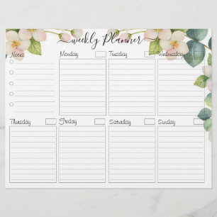 Floral Elegant Weekly Planner To Do Card Flyer