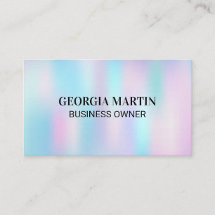Floral Elements Border   Holographic Gradient Business Card