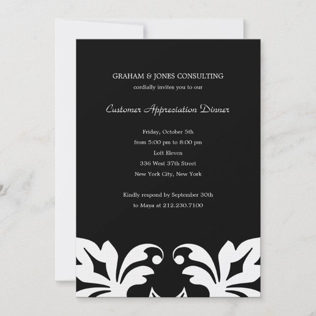 Floral Elements Corporate/Business Party Invitatio Invitation (Front)