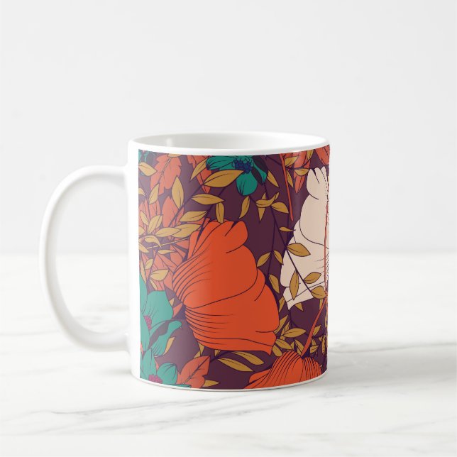 Floral Elements: Hand Drawn Seamless. Coffee Mug (Left)
