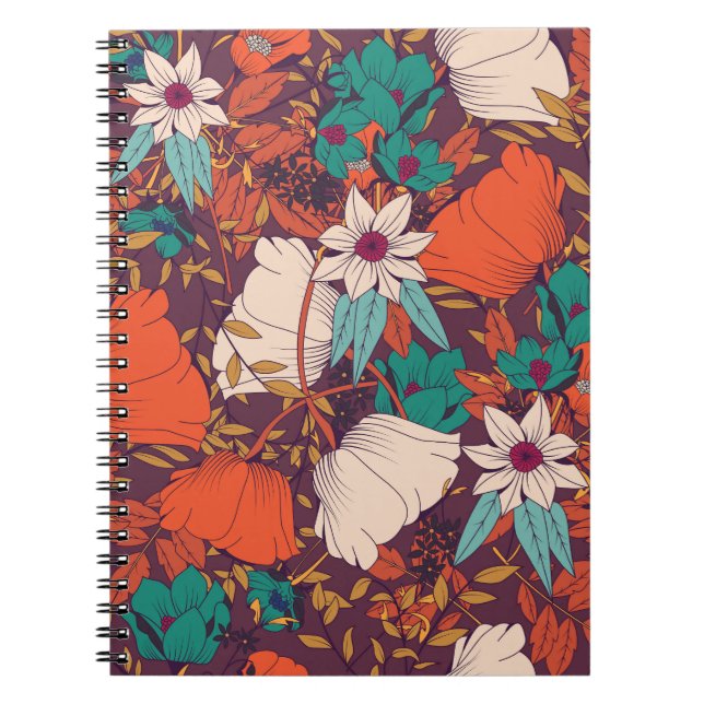 Floral Elements: Hand Drawn Seamless. Notebook (Front)