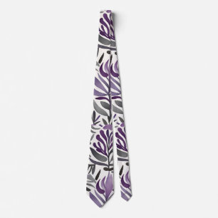 Floral Elements in Purple Tie