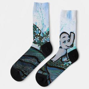 Floral Elephant Art Socks