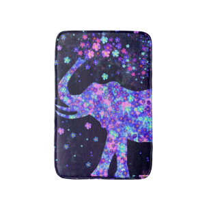 Floral Elephant Bath Mat