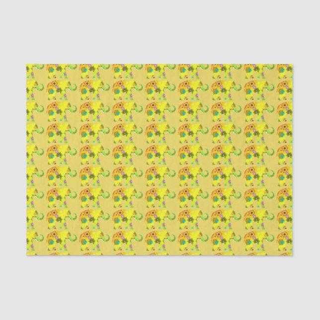 Floral Elephant Tissue Paper (Front)