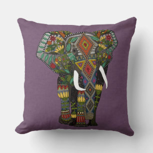 floral elephant violet cushion