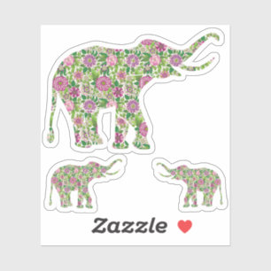 Floral elephants Illustration