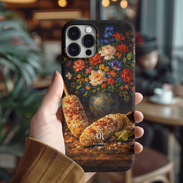 Floral Elote Still Life | Monogram Case-Mate iPhone Case (Creator Uploaded)