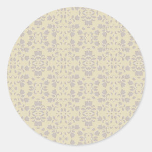 Floral Embossed Pattern Classic Round Sticker