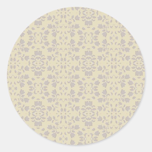Floral Embossed Pattern Classic Round Sticker (Front)