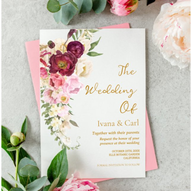 FLORAL Embrace Matrimony Wedding Invitation (Creator Uploaded)