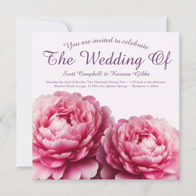 Floral Embrace Wedding Invitation (Front)