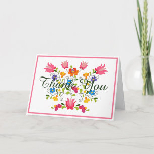 Floral embroidery custom card