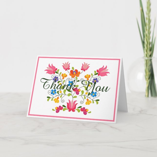 Floral embroidery custom card (Front)
