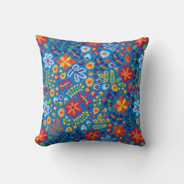 Floral Embroidery Pattern Cushion (Front)