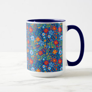 Floral Embroidery Pattern Mug
