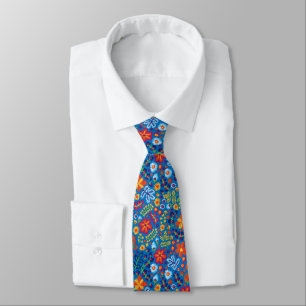 Floral Embroidery Pattern Tie