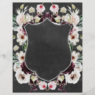 Floral Encrusted Black Crest 2 Sided Scrapbook