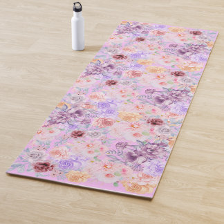 Floral English Tea Garden Pastel  Yoga Mat