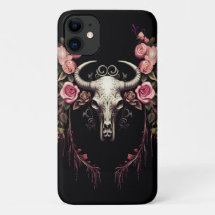 Floral Enigma: Gothic Skull Symphony Phone Case