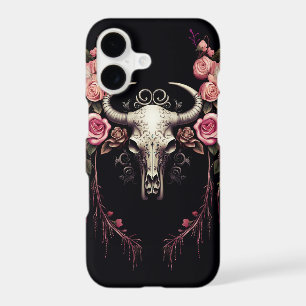 Floral Enigma: Gothic Skull Symphony Phone Case