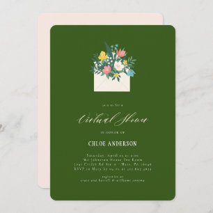 Floral Envelope Virtual Bridal Shower Invitation