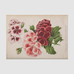 Floral Ephemera Decoupage Pink Burgundy Tissue Paper