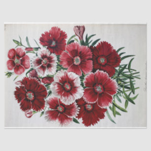 Floral Ephemera Decoupage Pink White Vintage Tissue Paper