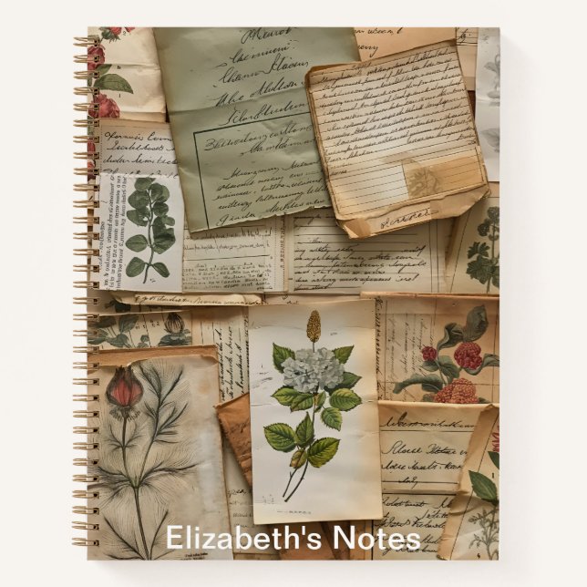 Floral Ephemera Personalised Planner Notebook (Front)