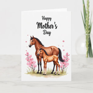 Floral Equine Family Card