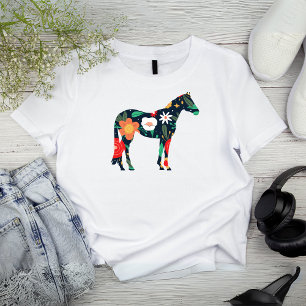 Floral Equine Silhouette T-Shirt