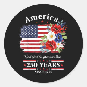 Floral Es Aamerica God Shed Grace On Thee 250 Classic Round Sticker