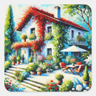 Floral Escape Square Sticker