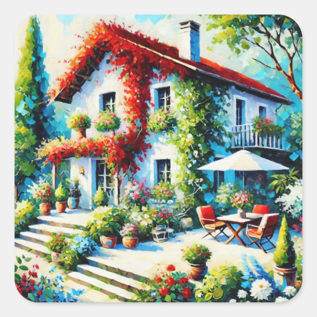 Floral Escape Square Sticker (Front)