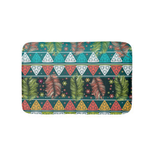 Floral Ethnic Doodle: Gentle Vintage. Bath Mat