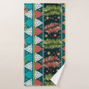 Floral Ethnic Doodle: Gentle Vintage. Bath Towel