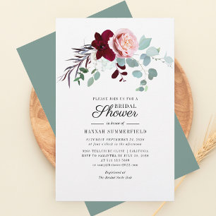 Floral Eucalyptus Bridal Shower Invitation Stationery