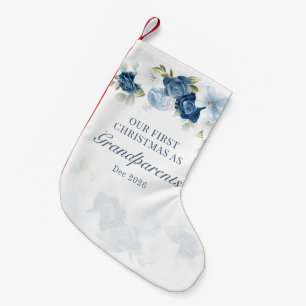 Floral Eucalyptus Grandparents 1st Christmas Small Christmas Stocking