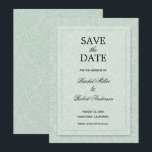Floral Eucalyptus Green Save The Date<br><div class="desc">A white rose outline pattern on a eucalyptus green (or any colour) background,  these save the date cards are perfect for your wedding or any other occasion. If you like thicker paper,  use the Matte paper or for a shimmery look,  the Pearl Shimmer paper. MATCHING items in our store.</div>