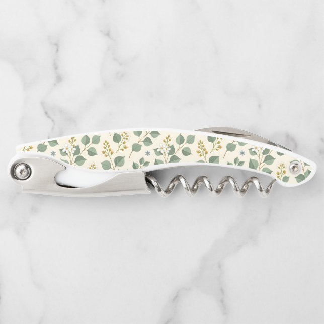 Floral eucalyptus seamless pattern corkscrew (Front)